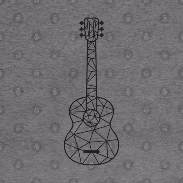 Black And White Low Poly Guitar by MajorCompany